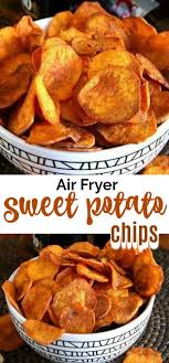 Air Fryer Sweet Potato Chips Are Fried The Healthy Way Less Than 30 Minutes Fo In 2020 Air Fryer Recipes Low Carb Air Fryer Recipes Breakfast Air Fryer Recipes Snacks