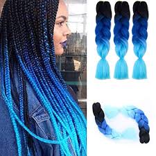 A protective hairstyle like braids can take hours to create. Ombre Kanekalon Braiding Hair Extensions 24 100g Pcs Synthetic Hair Extensions Black Bule Light Blue 3pcs Buy Online In Bulgaria At Desertcart