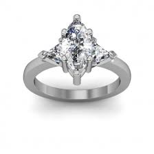 1/4 carat rose gold 3 stone semi mount engagement ring with pear shaped diamond. Marquise Cut Three Stone Engagement Ring Settings Diamond Mansion