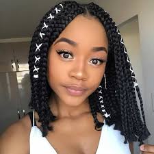 You can create a variety of styles using simple if braiding your hair dry, it is best to do it a few days after washing so that it is not so clean and slick. Medium Box Braids Hairstyles