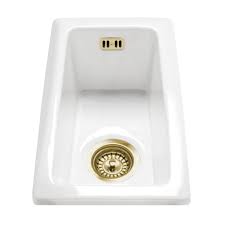 Instead of replacing the sink, you simply need to remove the old or damaged drain hole assembly and your sink is ready to be updated with a new one. Astini Hampton 50 0 5 Bowl White Ceramic Undermount Kitchen Sink Gold Waste Kitchen From Taps Uk