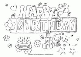 Printable coloring sheets of cakes and characters make an awesome free birthday activity! Birthday Candles Colouring Page