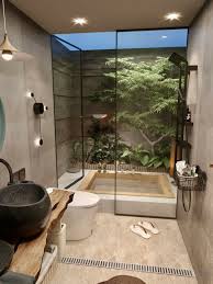 Outdoor bathrooms and indoor gardens. Natural Semi Outdoor Bathroom Idea Bath Inspiration Tona Com