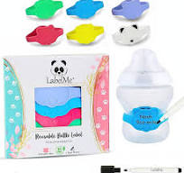 Silicone Baby Bottle Labels for Daycare, Home, and Travel Organization,  Fits Small Water Tumblers, Sippy Cups, Snack Containers, and Food Jars,  Cute ...