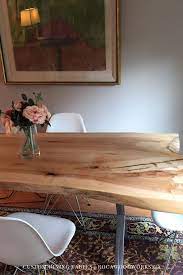 35 X72 Live Edge Salvaged Silver Maple Dining Table Custom Www Rocawoodworks Ca Live Edge Furniture Custom Dining Tables Live Edge Table