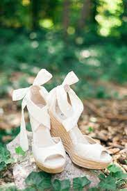 Ivory Peep Toe Bridal Wedge Shoes Summer Wedding Shoes Wedge Wedding Shoes Spring Wedding Shoes