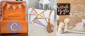 Complete with a metal gift tag, this card box has the appearance of a wrapped gift; Wedding Gift Table Card Box Ideas Fun365