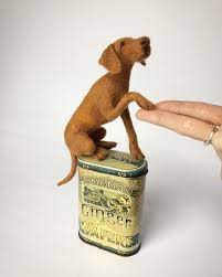 Needle Felted Vizsla Dog Sculpture Dog Sculpture Dinosaur Stuffed Animal Felt Crafts