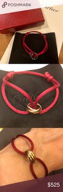 The fashion label used air and sunshine as the theme by decorating the upper with swarovski crystals to demonstrate how light is refracted. Cartier 18k Trinity Red Cord Bracelet Trinity Bracelet Cord Bracelets Cartier Trinity Bracelet