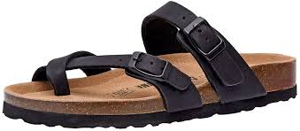Birkenstock Look Alike Sandals Amazon Com Cushionaire Women S Luna Cork Footbed Sandal With Comfort Black 12 Slides In 2020 Cork Footbed Sandals Footbed Sandals Most Comfortable Sandals