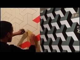 شرح بالفيديو لكيفية تطبيق قالب 3d على الجدار youtube 3d wall painting geometric quilt 3d wallpaper for walls