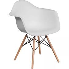Alonza Series Plastic Chair With Arms And Wooden Legs Riverstone Furniture Collection Plastic Dining Chairs White Side Chair White Plastic Chairs