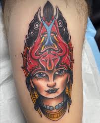 Neo-Trad Devil Head Morph done by @stevelabofish here @stonethecrowtattoo  #neotraditionaltattoo #colortattoo #dmvtattooartist #marylandtattooartist  #stonethecrowtattoo