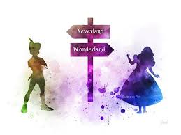 Alice Au Pays Des Merveilles Peter Pan Inspire Illustration Disney Art Neverland Art Disney Wallpaper