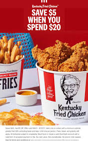 april 2022 5 off 20 on delivery at kfc restaurants kfc coupon promo code the coupons app