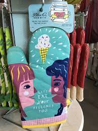 Eat Your Feelings Blue Q Oven Mitt Blue Q Feeling Blue Blue