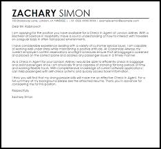 Check In Agent Cover Letter Sample Cover Letter Templates Examples