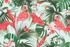 Tropical Birds Of Paradise Wallpaper Tropical Botanical Pattern Birds Of Paradise Flower Background Patterns Botanical Wallpaper