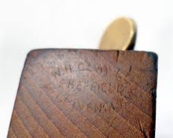 Vintage Woodworking Tool Wood & Brass Mortise Marking Gauge W H Clay  Sheffield Carpentry Sculpture