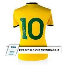 Pele Official Fifa World Cup Russia Back Signed Retro Brazil Shirt Number 10 Edition Fifa Fifa World Cup Fifa Online