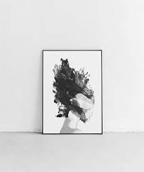 Artwork Abstract Woman Painting Black And White Pin On Diy