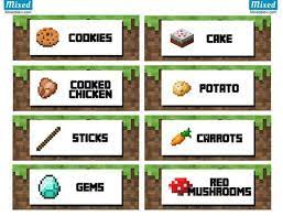 Ultimate Minecraft Party Printable Food Labels Mixedstew Com Minecraft Food Minecraft Party Food Minecraft Party