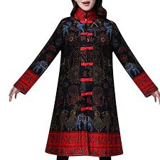 Toimoth Women Chinese Style Costume Plus Size Button Coat Folk Cotton Jacket