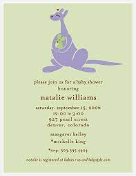 Purple Kangaroo Baby Shower Invitations Baby Shower Kangaroo Baby Baby Shower Invitations