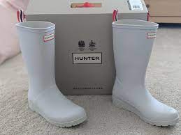 New In Box Never Worn Before Size 6 White Hunter Original Play Boots Tall I M 5 2 And These Fit Just Above Mid Calf They Hunter Boots Boots Hunter Original