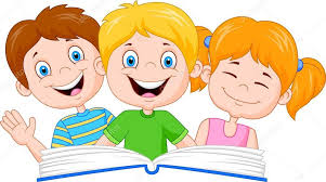 Kreslené děti čtení knihy - FotoTapeta12