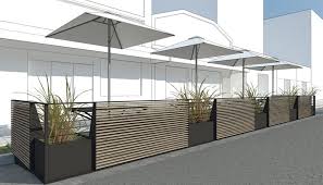 Steel And Wood Fence For Restaurant Patio Google Search Outdoor Restaurant Patio Outdoor Restaurant Restaurant Seating