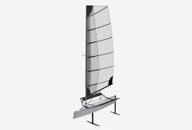 Hydrofoil Sailing Boat Prototype - Main Sail Only Rig Sailing Yacht Design Boat