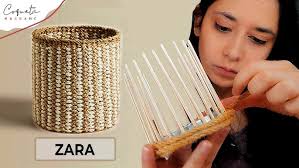 Cesta Tejida con Hilo de Yute, por MENOS de 1$