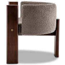 Modern Walnut Timber Solid Brass And Boucle Malta Dining And Lounge Chair In 2020 Modern Occasional Chairs Lounge Chair Design Leather Lounge Chair