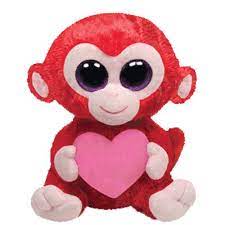 Ty Beanie Boos Charming The Red Monkey With Heart Glitter Eyes Regular Size 6 Inch Bbtoystore Com Toys Plush Beanie Boos Ty Beanie Boos Boo Plush