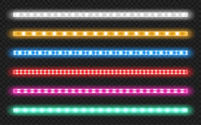 Electrons in the semiconductor recombine with electron holes. Set Of Led Strips With Neon Glow Effect Free Vector On Freepik