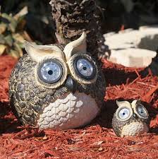 Owl Bird Bath With Solar Light Solar Garden Owls Garden Owl Owl Decor Owl