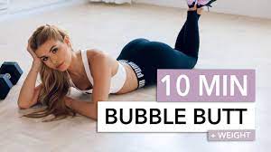 10 MIN BUBBLE BUTT - Glute Bridge Burnout / no squats, no jumps,  knee-friendly I with Equipment - YouTube