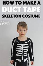 Last Minute Parents Have No Fear Halloween Is Just Around The Corner Grab Your Duct T Skeleton Costume Kids Easy Skeleton Costume Skeleton Halloween Costume