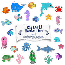 40+ sea world coloring pages for printing and coloring. Sea World Illustrations And Coloring Pages By Nikasky Creative Tpt