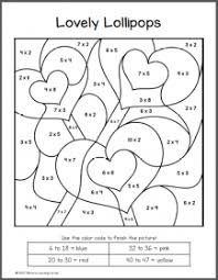 Valentine S Day Color By Number Multiplication Worksheets Valentine Worksheets Multiplication Worksheets Valentine Coloring