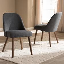 Baxton Studio Cody Dark Gray Fabric Dining Chair Set Of 2 144 7942 2pc In 2020 Mid Century Upholstered Dining Chair Dining Chair Upholstery Solid Wood Dining Chairs