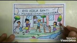 Gambar gotong royong di sekolah kartun hitam putih orion gambar. Cara Menggambar Tema Kerja Bakti Buat Anak Sd Bikin Pr Gambar Kamu 100 Youtube