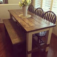 Anna White Farm House Table And Bench Stained In Minwax Jacobean And Cassic Grey Find Dining Table Rustic Diy Interior Furniture Farmhouse Table With Bench