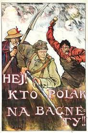 Miejsce ii ex aequo dwie prace: 1920 Bitwa Warszawska Mackiewicz Na Bagnety Plakat Propaganda Posters Poland History Historic Posters
