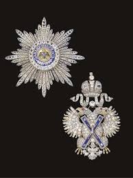 Order Of Saint Andrew Badge And Star St Petersburg Circa 1850 Enamels Gold Silver Gilt Pastes Royal Jewels Royal Jewelry Faberge Jewelry