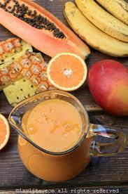 Batido Con Papaya Mango Pina Banano Y Naranja Papaya Y Pina Jugos De Papaya Batidos De Frutas