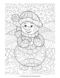 A snowman is considered as a symbol of christmas day. Zentangle Snowman Coloring Page Free Printable Pdf From Primarygames