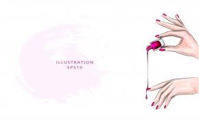 Vector Illustration Beautiful Classic R Premium Vector Freepik Vector Hand Woman Fashion Paint In 2020 Red Manicure Beauty Salon Posters Nail Logo
