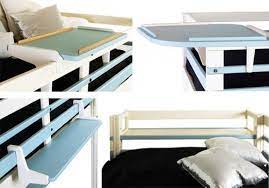 etagere en chevet espace loggia table de chevet enfant lit mezzanine meuble contemporain